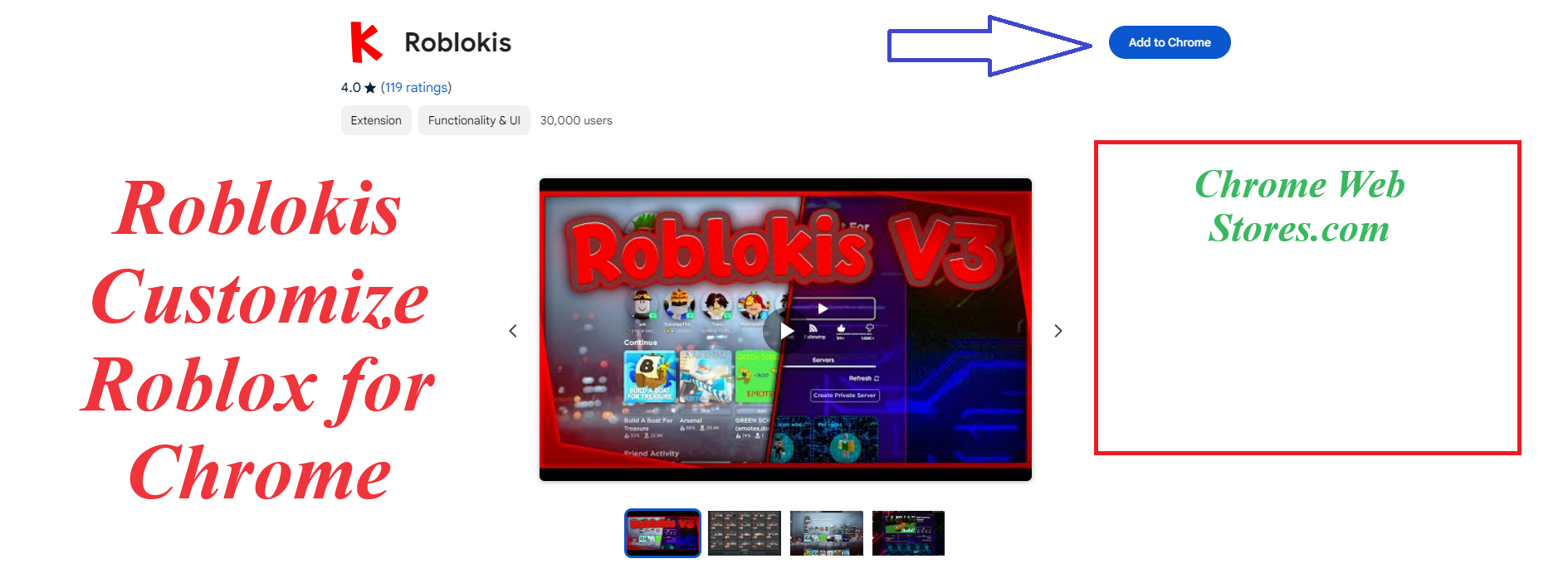 Roblokis Customize Roblox for Chrome