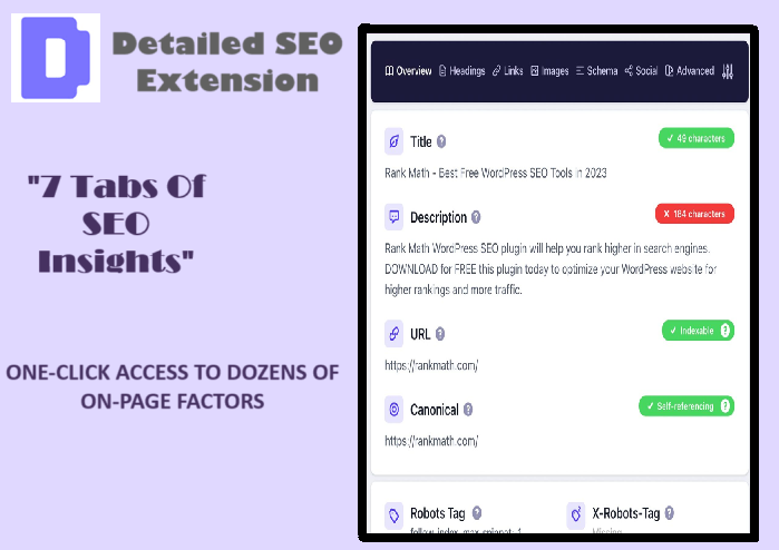 Detailed seo chrome extension